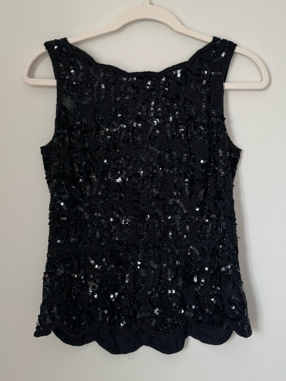 Vintage Black Sequined Beaded Top